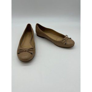 Naturalizer Round Toe Tan Ballet Flats Bow 6N